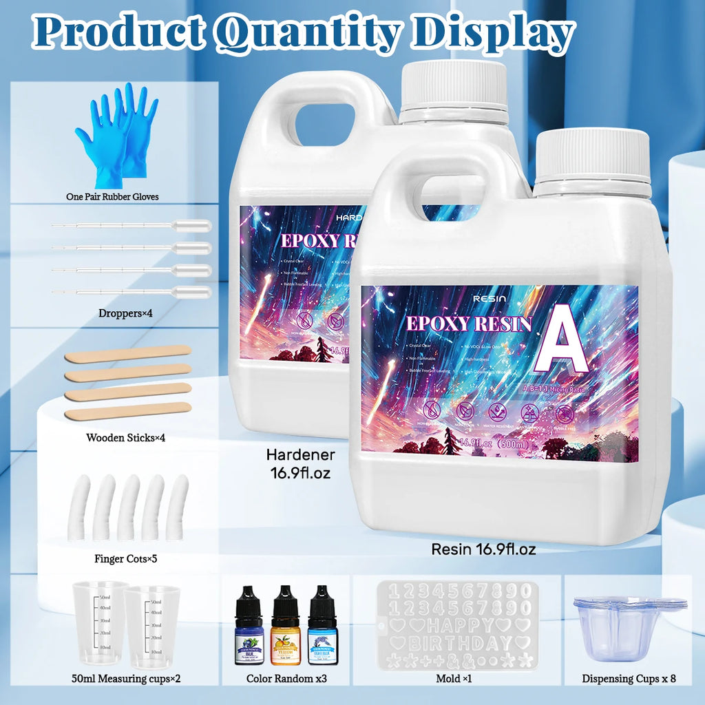 Resina Epoxi Autonivelante 500ML | Sin Burbujas | Mesas de Río y Joyería DIY ✨