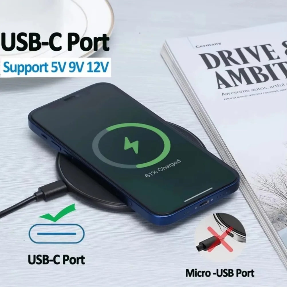 200W Fast Wireless Charging Pad | Samsung Galaxy S25/S24 + iPhone 16/15/14 + Xiaomi