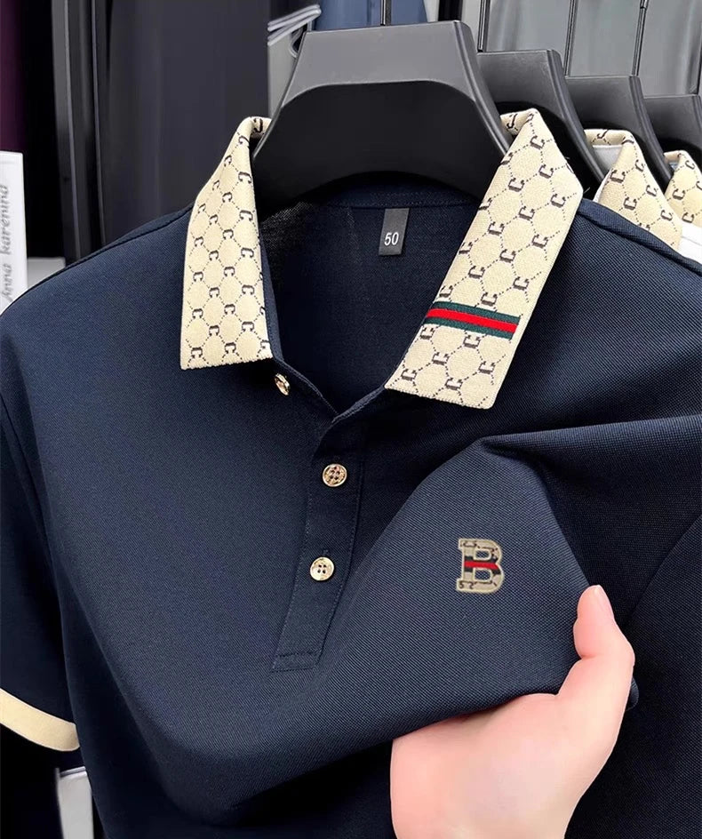 Polo Shirt Lujo Letra B Bordada | Manga Corta | Moda Verano para Hombre 👔