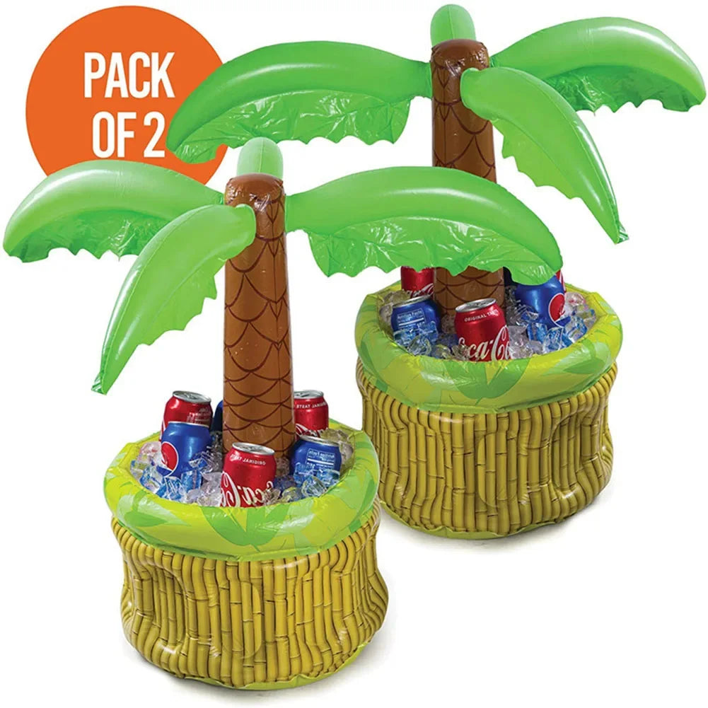 1/2PCS Inflatable Palm Tree Ice Bucket Bear Cooler Drink Holder Hawaiian Birthday Decoration Summer Beach Pool Party Accessories