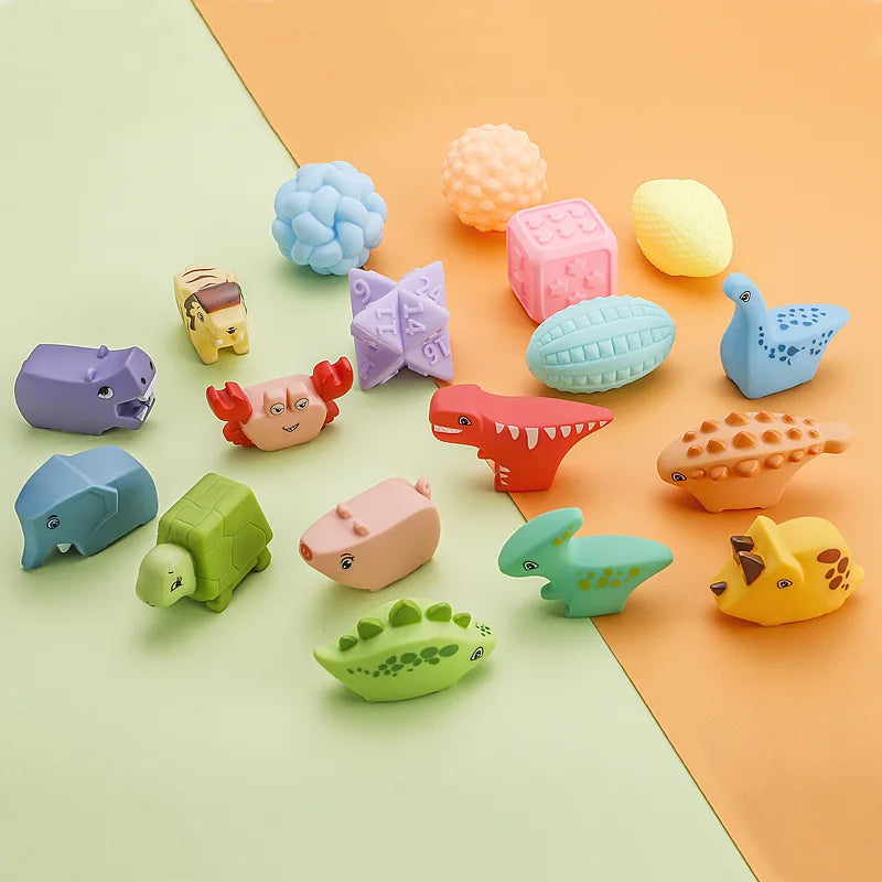 Baby Dinosaur Bath Toys for Toddler Infant Water Spraying Squeeze-sounding Dabbling Toy Floating Animals Kids Bathtub Pool Toys