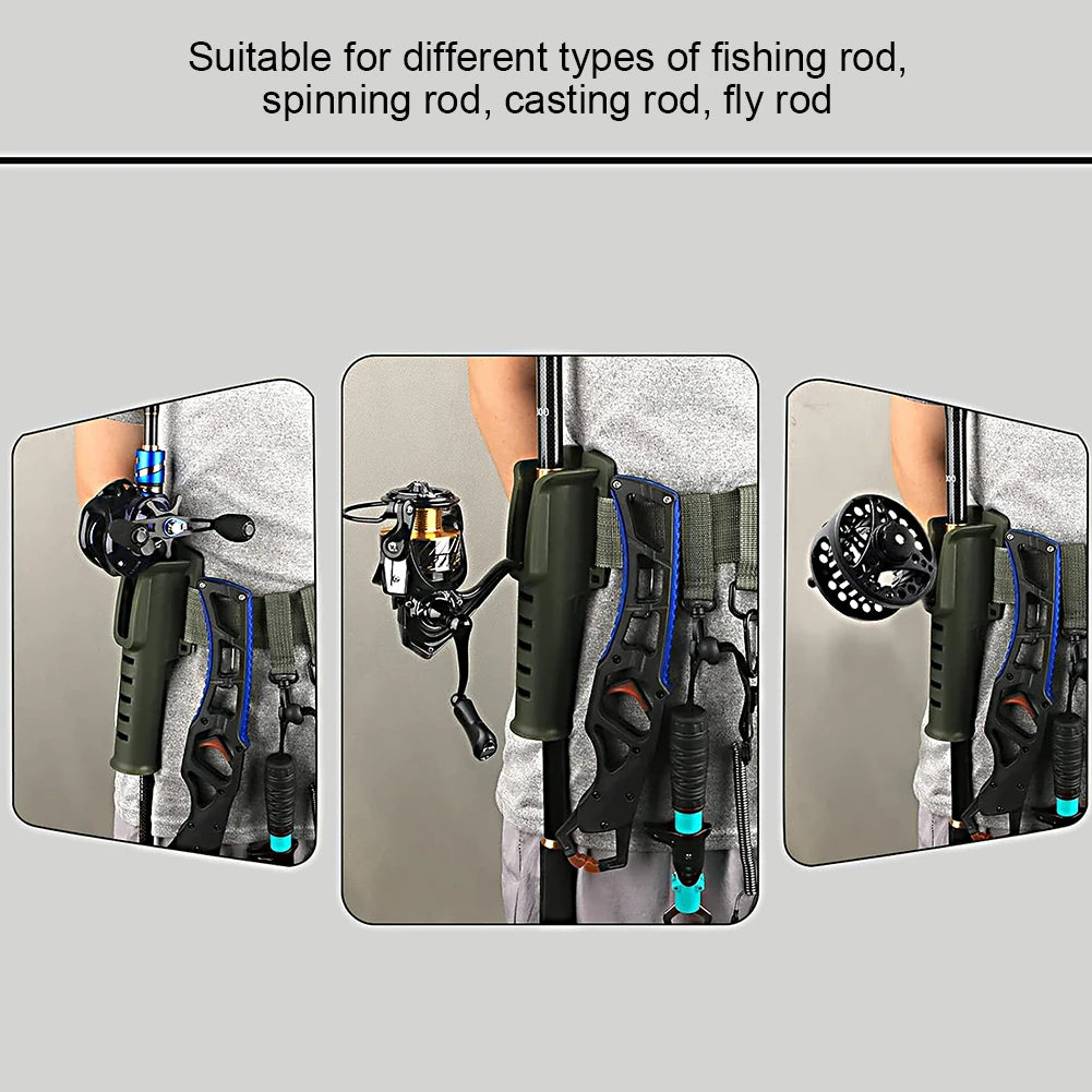 Portable Pole Inserter Adjustable Fishing Rod Holder Belt Fishing Wading Belt Rod Holder for Spinning Casting Fly Fishing