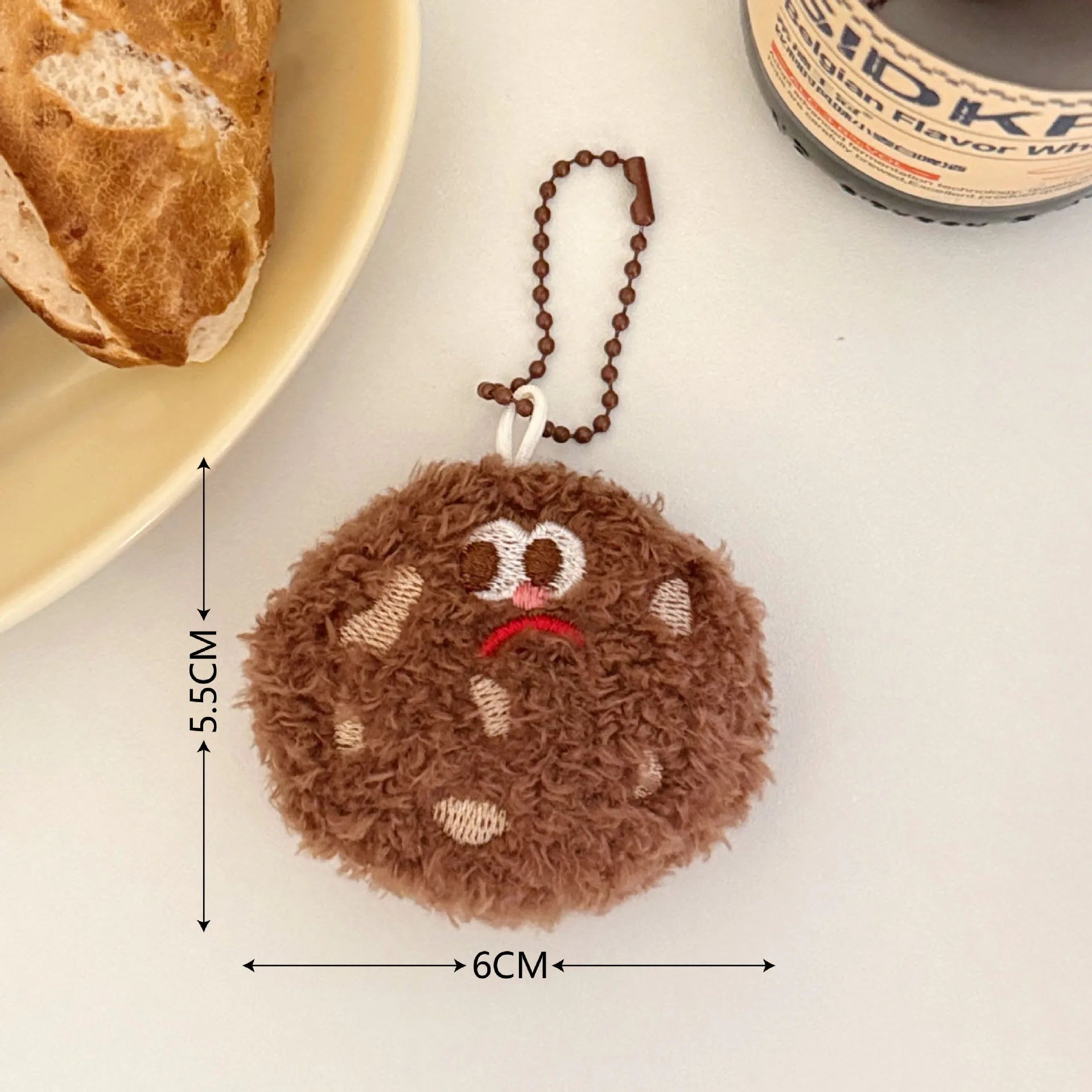1/4 Pcs Cookie Plush Pendant Cute And Funny Food Doll Cartoon Accessories Keychain Small Pendant