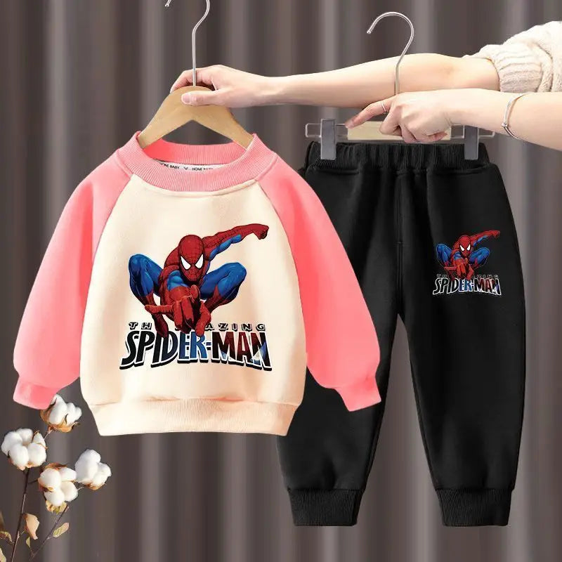 Marvel Spring Autumn Children's Clothing Sets Boys Cartoon Sweatshirt and Sweatpant 2pcs Kids Tracksuits Boys Pullover Set