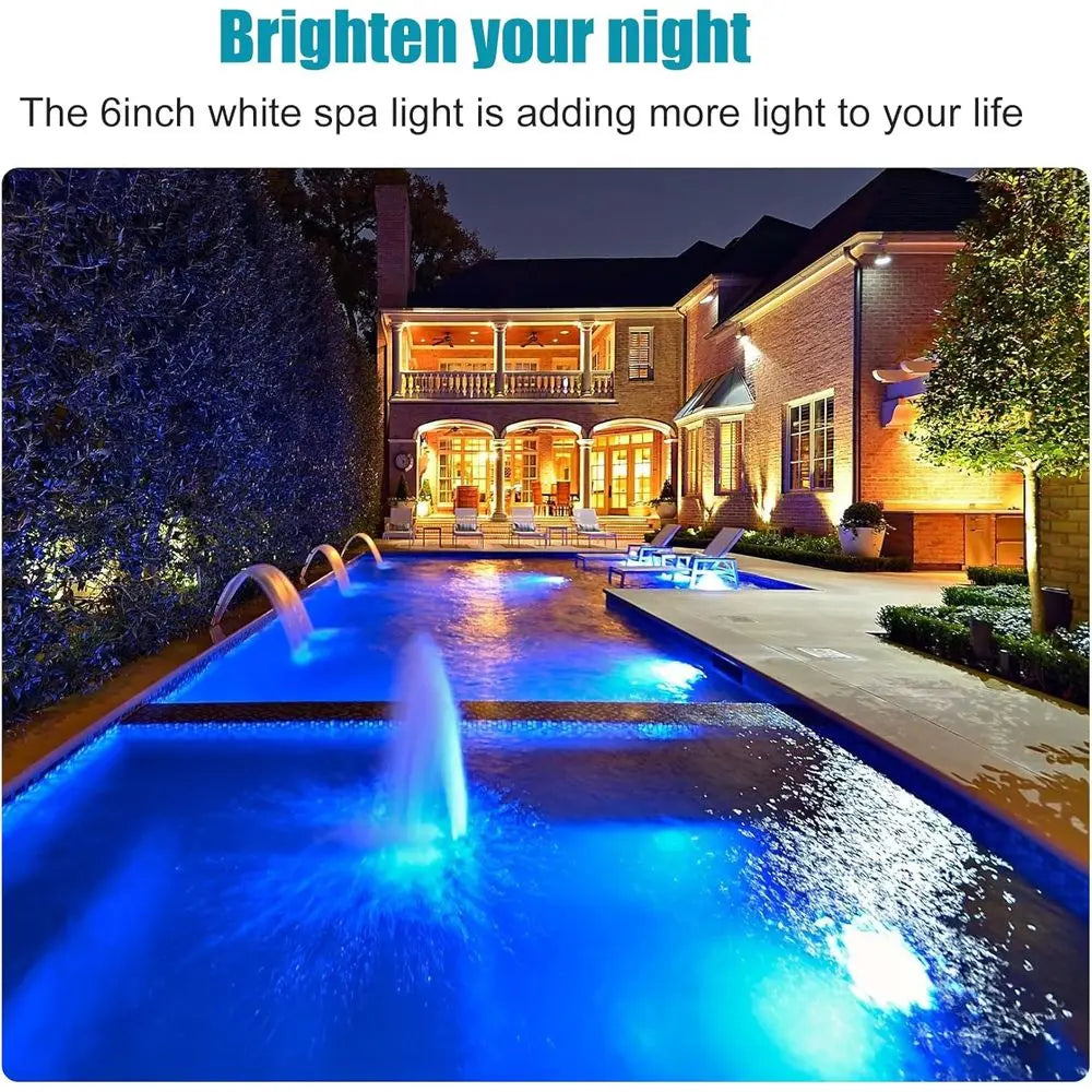 6 Inch LED Spa Lights or Inground Pool, 100T AC120V 6 Inch White Pool Lights, Underwater Swimming Pool Spa Light or Pools and Sp