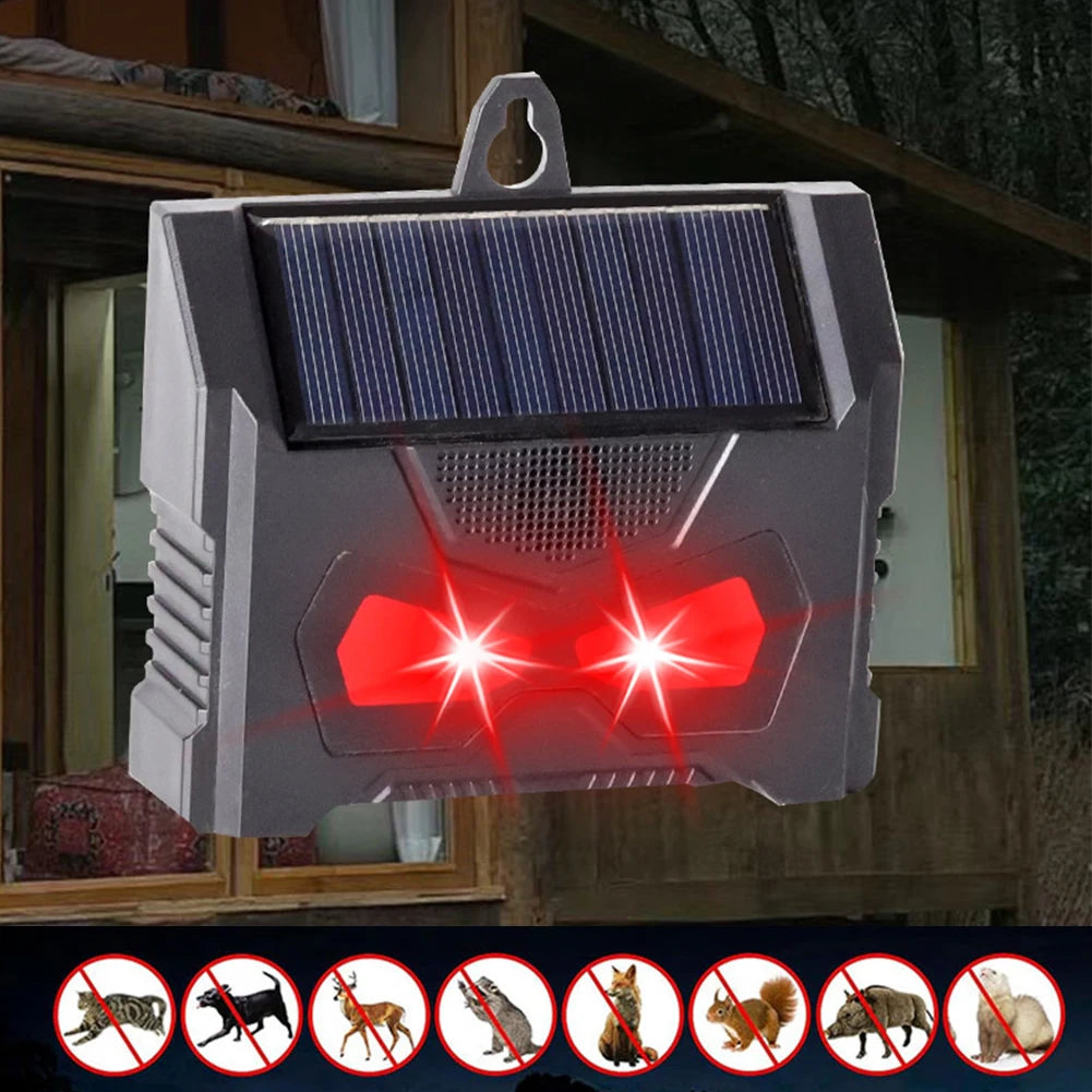 Solar Powered Ultrasonic Animal Repeller Deer Skunk Raccoon Repellent Waterproof Deer Dog Squirrel Skunk Cat Repellent Devices