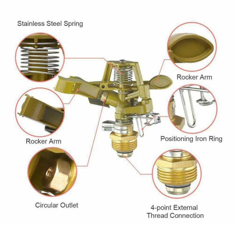 Outdoor Misting Cooling System Adjustable Rotating Watering Sprayer Garden Metal Irrigation Sprinkler Watering Irrigation Tool