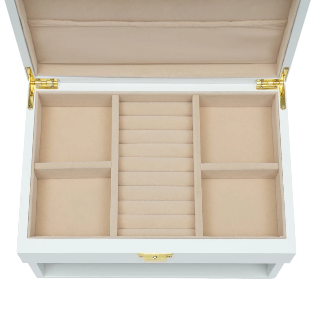 Black Walnut /Brown / White Wood Organizer Jewelry and Watch Display Case Storage Box Convenient