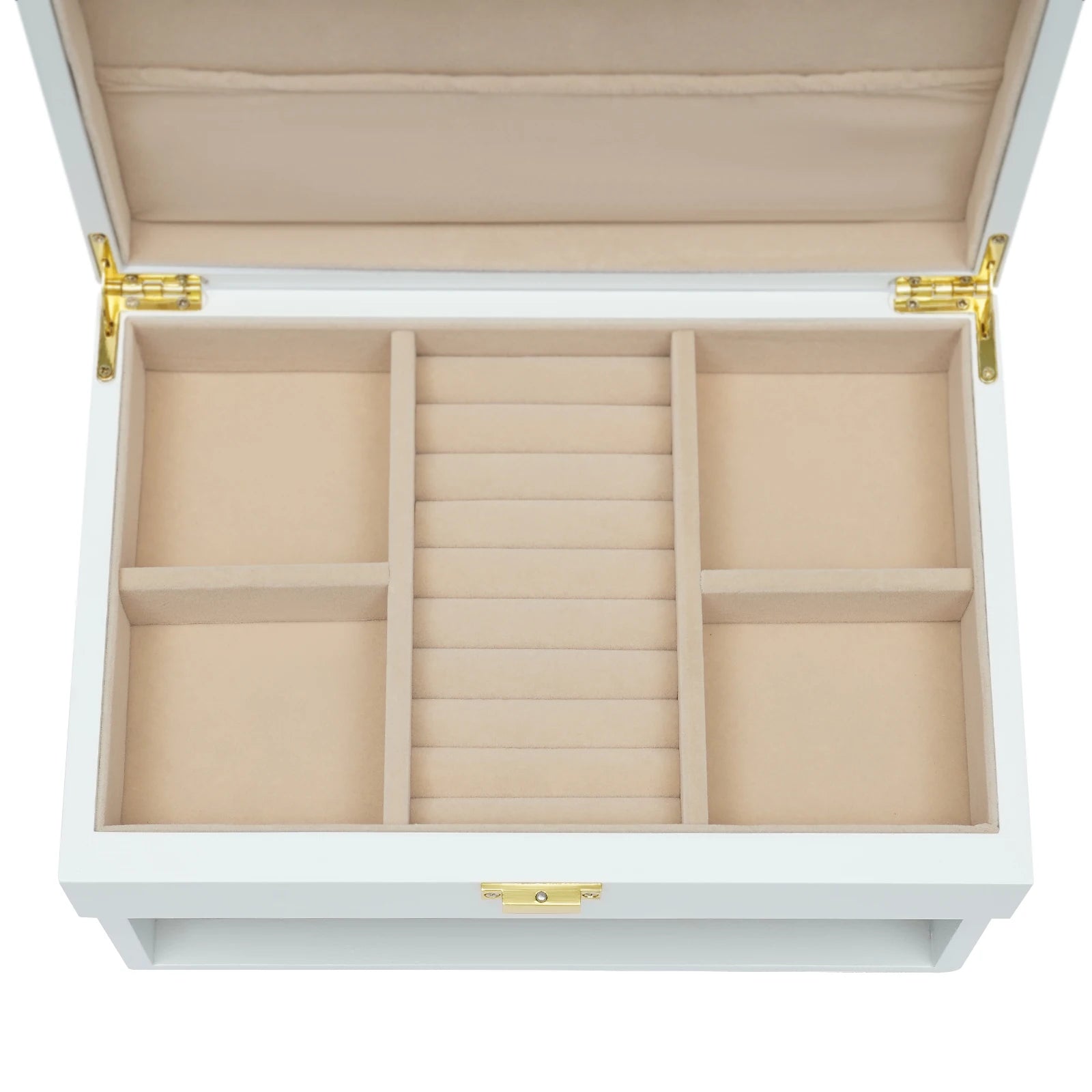 Black Walnut /Brown / White Wood Organizer Jewelry and Watch Display Case Storage Box Convenient