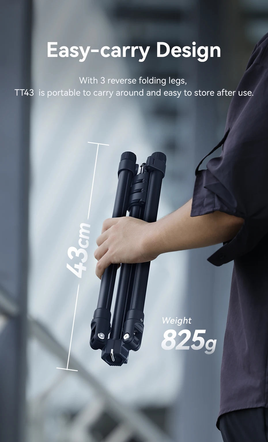 Ulanzi TT43 1.9M Aluminum Alloy Light Stand Reversible Leg Light Stand Tripod for LED Light Projector Flash Softbox Max Load 6KG