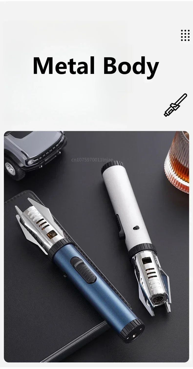 Planet Lightsaber Metal Outdoor Windproof Turbine Torch Jet Lighter BBQ Welding Cigar Tool Butane Gas Lighter 360° Gun
