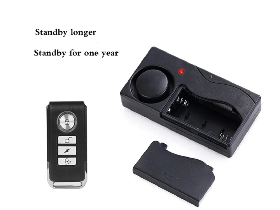 110dB Anti-Theft Vibration Alarm with Remote Control Alarm Door and Window Alarm Motorcycle Bicycle Security Sensors