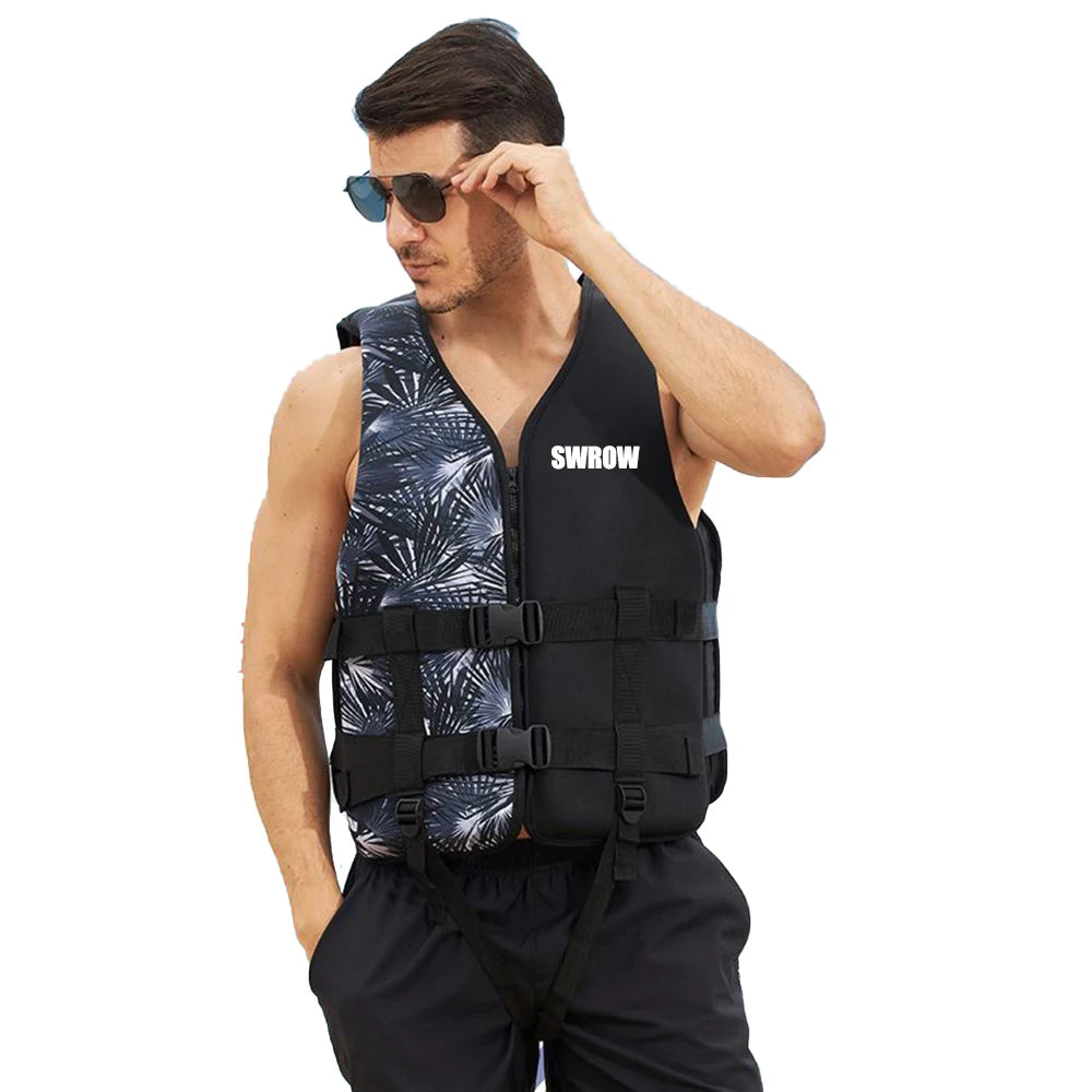 Portable fashion adult children's life jacket neoprene swimming life jacket water sports fishing kayak surfing life jacket 2023