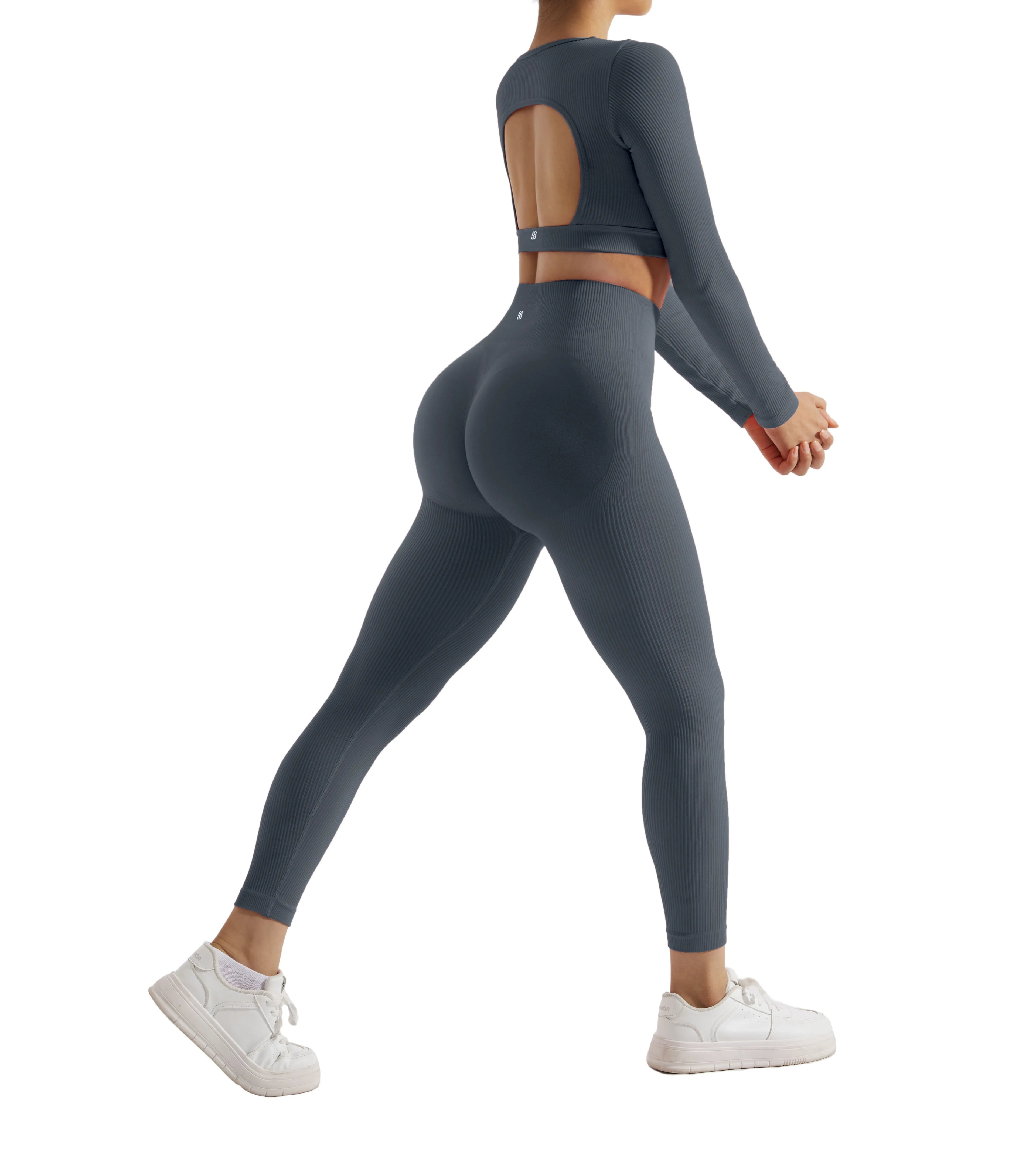 2PCS Yoga Suit Women Sports Set Quick-Drying Gym Set Tracksuit Running Workout Long Sleeve Sports Shirt Yoga Set Yoga Clothing