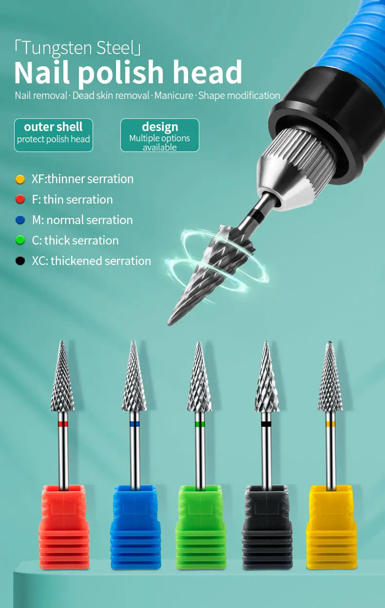 Broca de Carburo de Tungsteno para Torno de Uñas | Removedor Gel Acrílico 💅 - Firu Total Sales