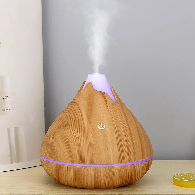Difusor Aromaterapia 350ml Veta de Madera | Control Remoto | LED 7 Colores 🌿