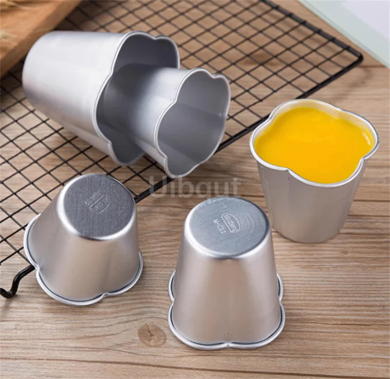 Set 5/10pcs Moldes Mini Acanalados de Aluminio para Pudding y Mousse 🍰