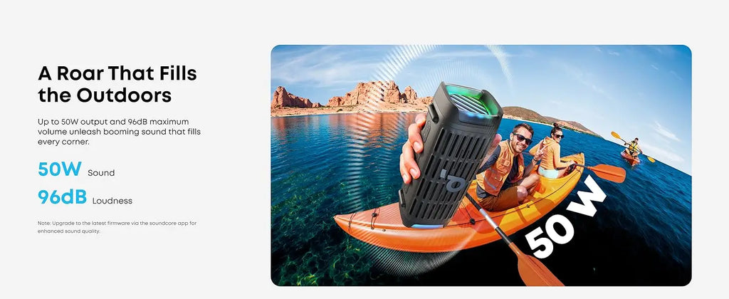 Soundcore Boom 3i by Anker, Compact Outdoor Speaker, IP68 Waterproof, Floating Playback, Saltwater-Resistant  (Refurbished)