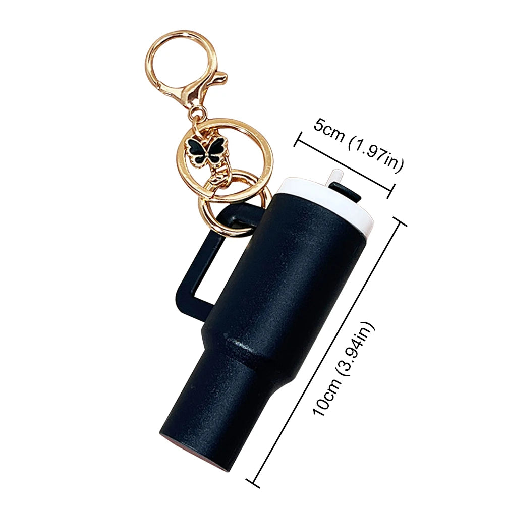 Mini Cup Keychain Lip Balm Keychain Cute Tumbler Key Ring Chapstick Holder Keychain Handbag Charms Key Ring for School Bag