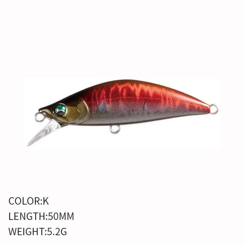 Minnow Hundimiento Diseño Japonés | 50mm 5.2g | Wobbling | Bass, Perca, Lucio y Trucha | Arroyo y Lago - Firu Total Sales