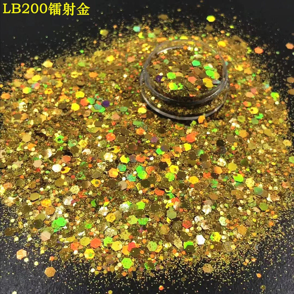 24 Colors Holographic Chunky Glitter 24 Colors Total Laser Nail Glitter Flakes Chunky Holographic Laser Nail Glitter 2030