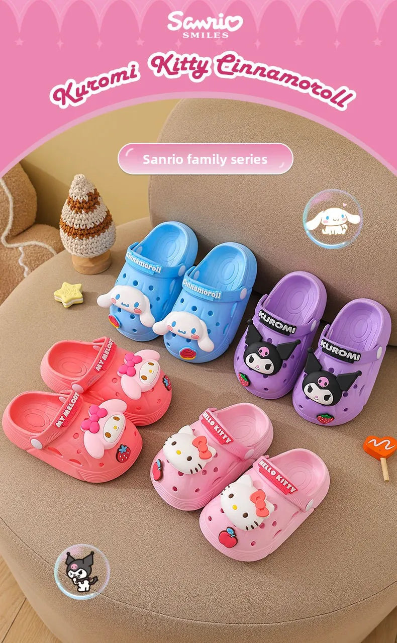 Pantuflas Sanrio Hello Kitty Kuromi para Niñas | Suaves Antideslizantes | Verano 🐱