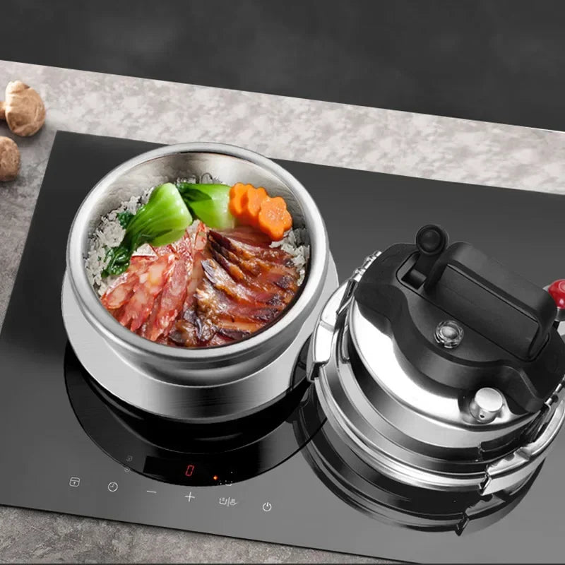 0.8-2L Outdoor Camping Small Pressure Cooker 304 Stainless Steel Portable Rice Cooker for Kitchen Cooking Tool Pressure Cooker