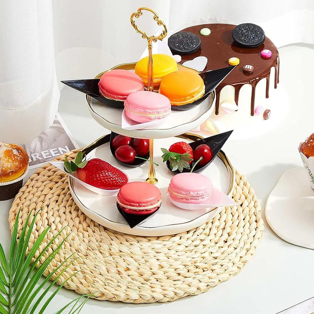 Tear Drop Mini Appetizer Plates,Reusable Plastic Spoons Desserts Appetizers Dishes Serving Plate,Catering Dessert Tasting Cups