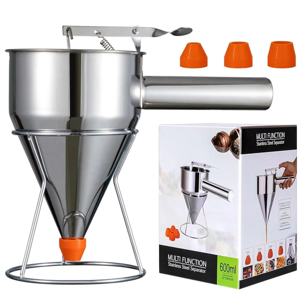 Dispensador de Masa para Pancakes con 4 Boquillas | Acero Inoxidable | Repostería 🥞