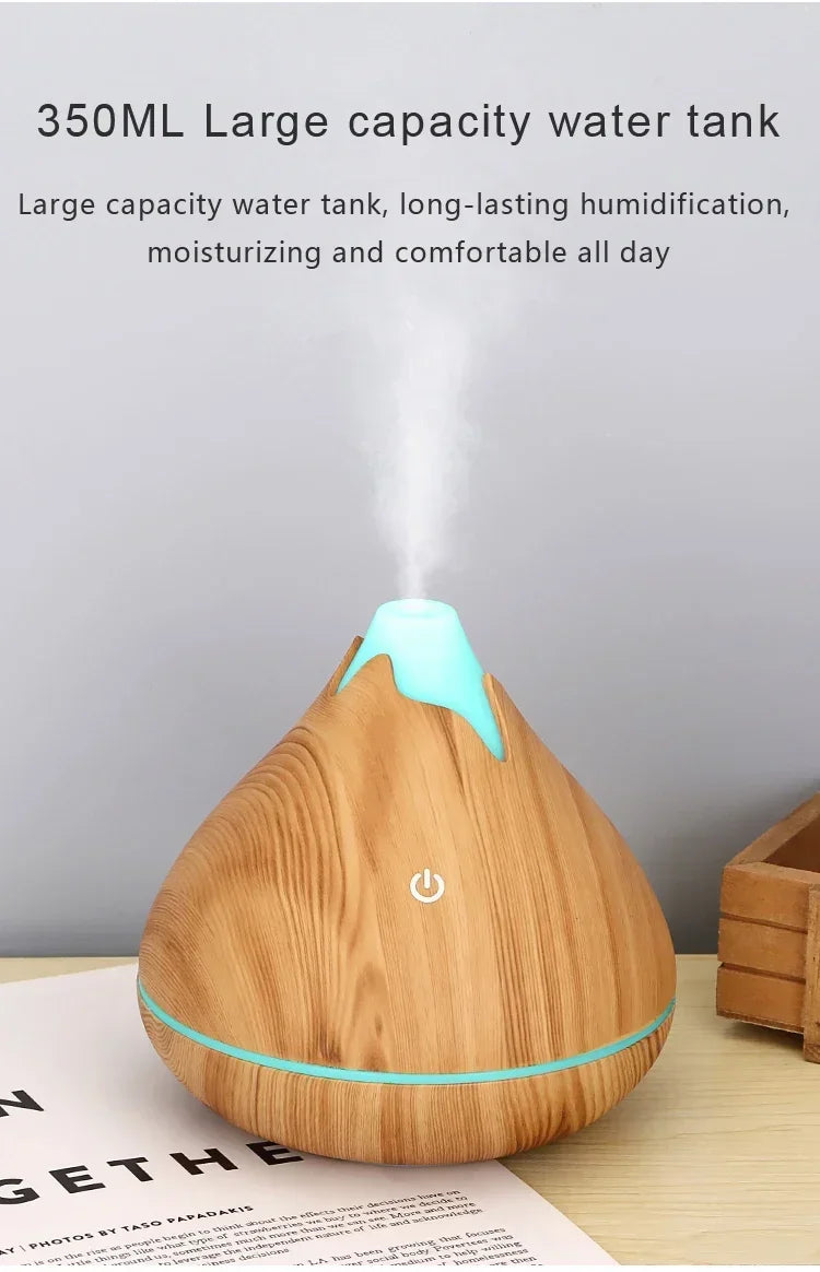 Difusor Aromaterapia 350ml Veta de Madera | Control Remoto | LED 7 Colores 🌿