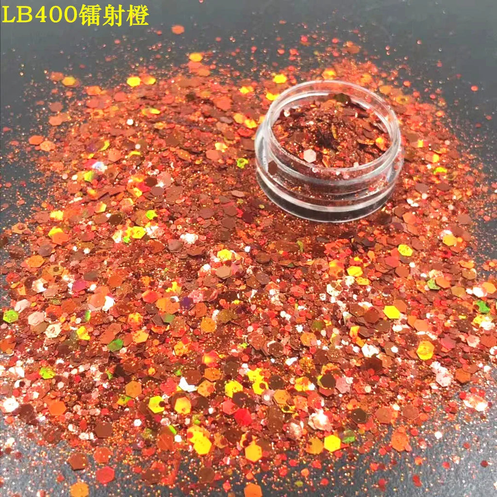 24 Colors Holographic Chunky Glitter 24 Colors Total Laser Nail Glitter Flakes Chunky Holographic Laser Nail Glitter 2030
