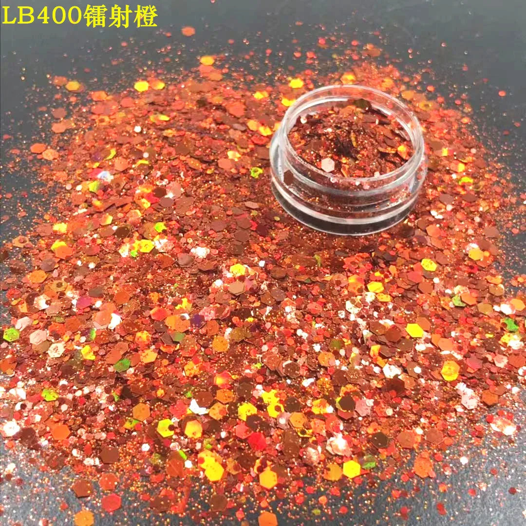24 Colors Holographic Chunky Glitter 24 Colors Total Laser Nail Glitter Flakes Chunky Holographic Laser Nail Glitter 2030