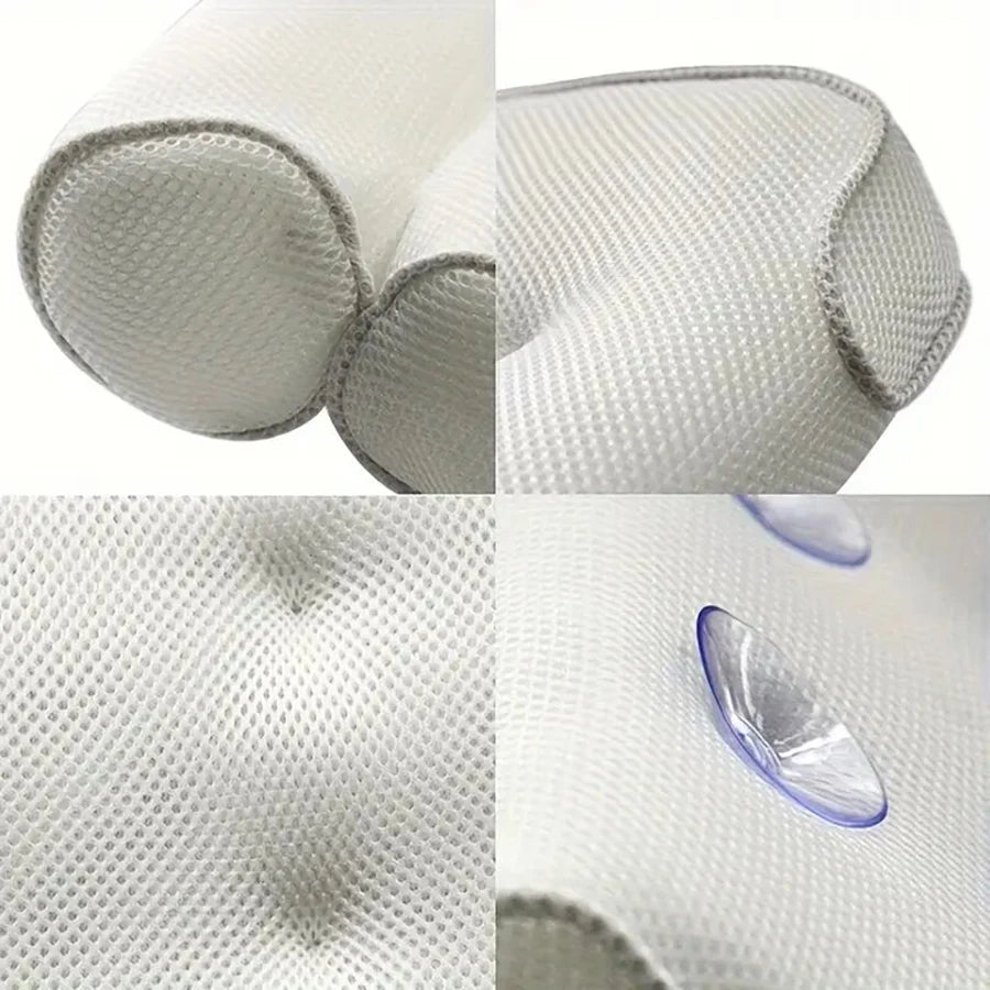 1 spa bathtub pillow with anti-slip suction cups for neck and back support, bathtub/bathroom accessory