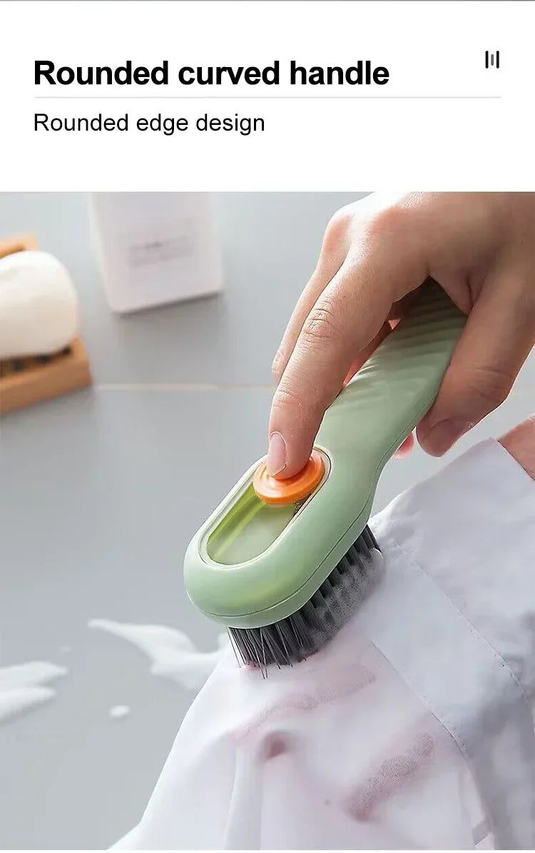 Household Shoe Cleaning Brush With Soap Dispenser Soft Hard Bristle Kitchen Scrubber Multitool For Carpet Bathroom Sneakers