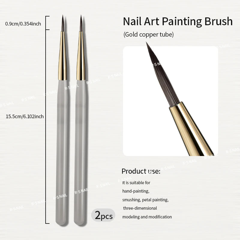 Pincel de Nail Art RSNAIL | Diseños, Líneas y Cuadros | Acrílico DIY Manicure 💅 - Firu Total Sales
