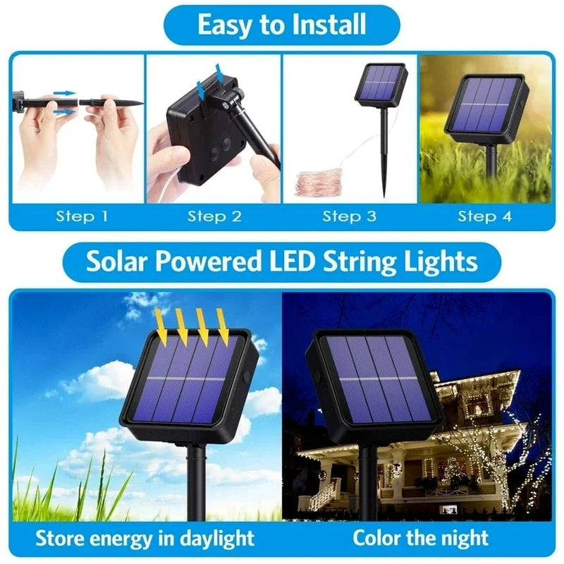 Luces Solares Hadas LED Exterior | 7m-32m | Navidad, Patio y Árboles | Impermeables - Firu Total Sales