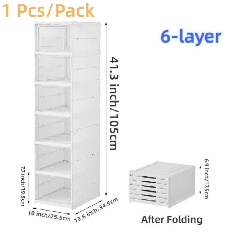 Cajas Apilables para Zapatos 6 Niveles | Transparentes | Organizador Antipolvo