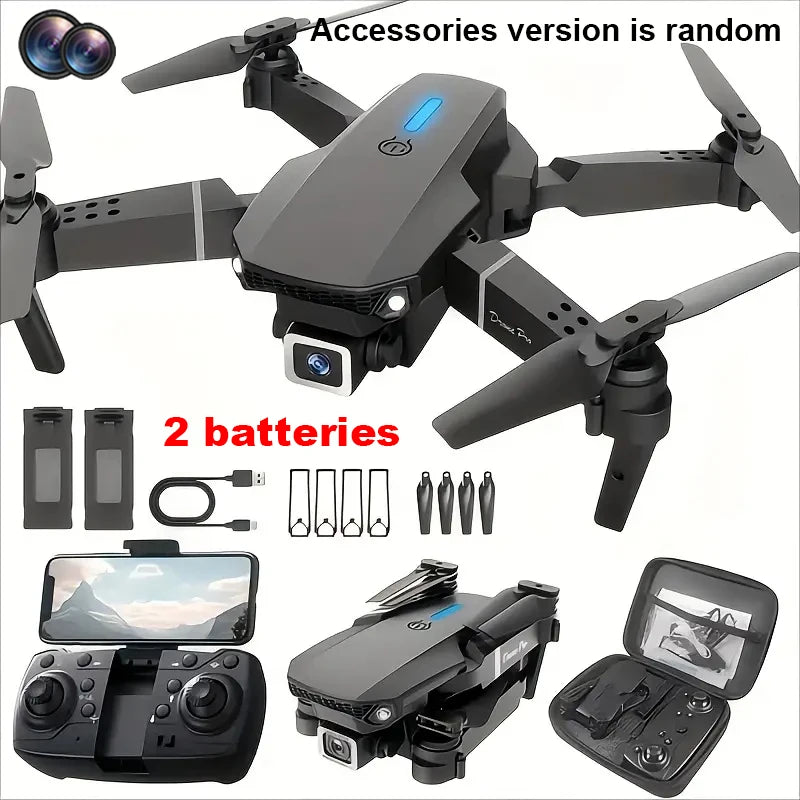 Drone RC E88 Pro 4K | 3 Baterías | Cámara HD 1080P Gran Angular | WiFi FPV | Plegable | Mantenimiento de Altura - Firu Total Sales