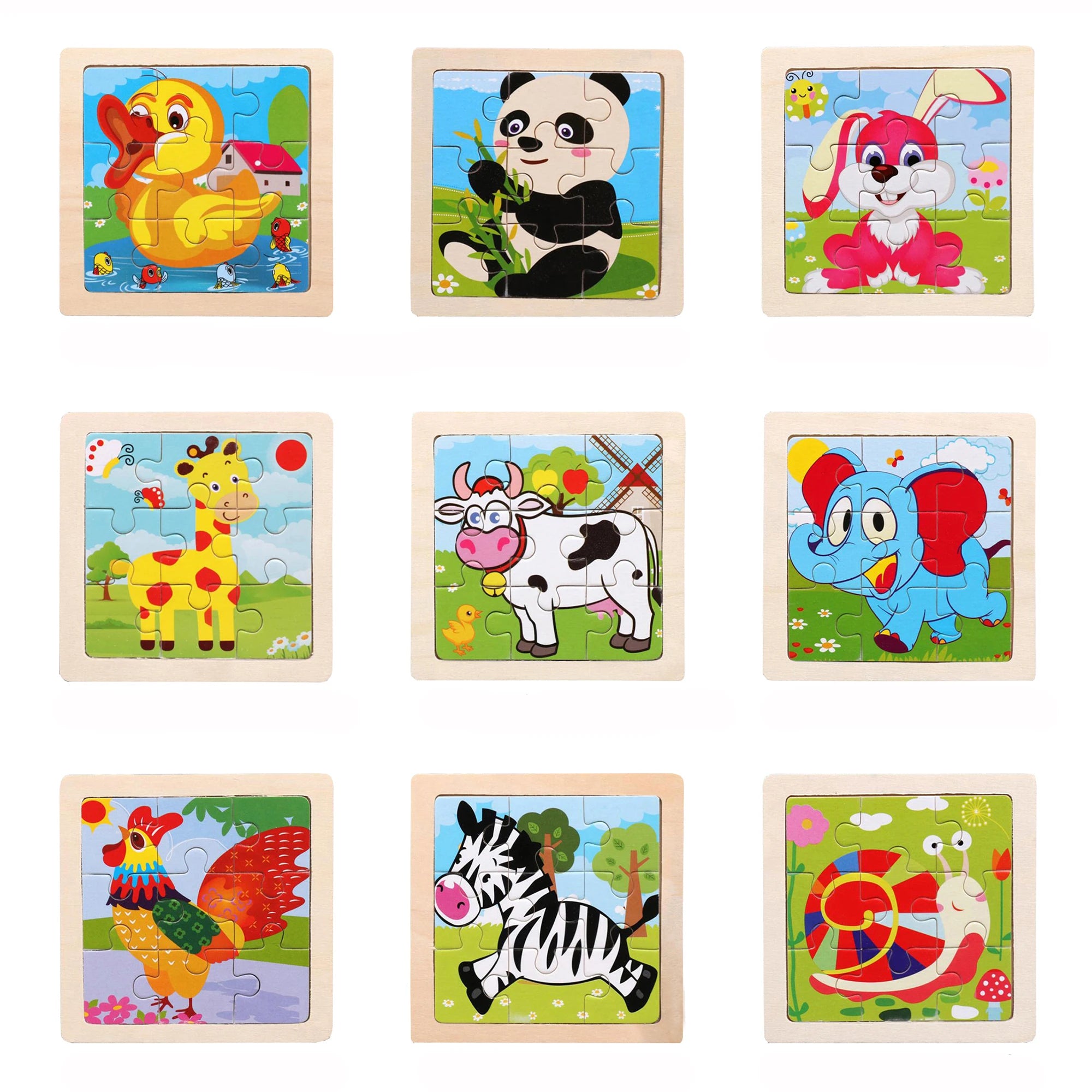 Wooden Animal Jigsaw Puzzle for Kids – Montessori Game