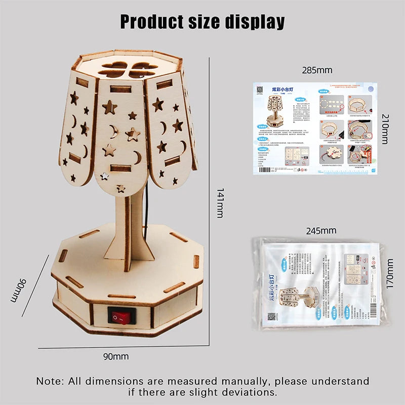 Educational Project DIY Wooden Small Table Lamp Craft Kit