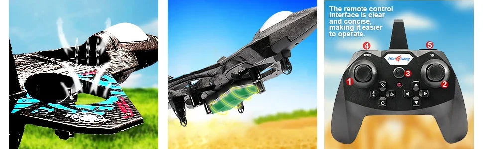 Avión RC Planeador EPP Foam 2.4G con Luces | Control por Gravedad | Regalo Niños ✈️ - Firu Total Sales