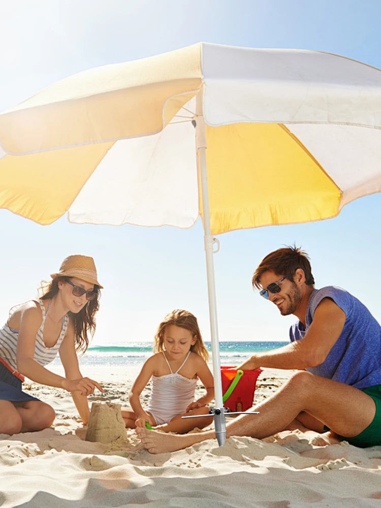 Beach Umbrella Sand Anchor No Dig Metal Umbrella Stand Heavy Duty Beach Sand Ground Anchor for Patio Umbrella Base