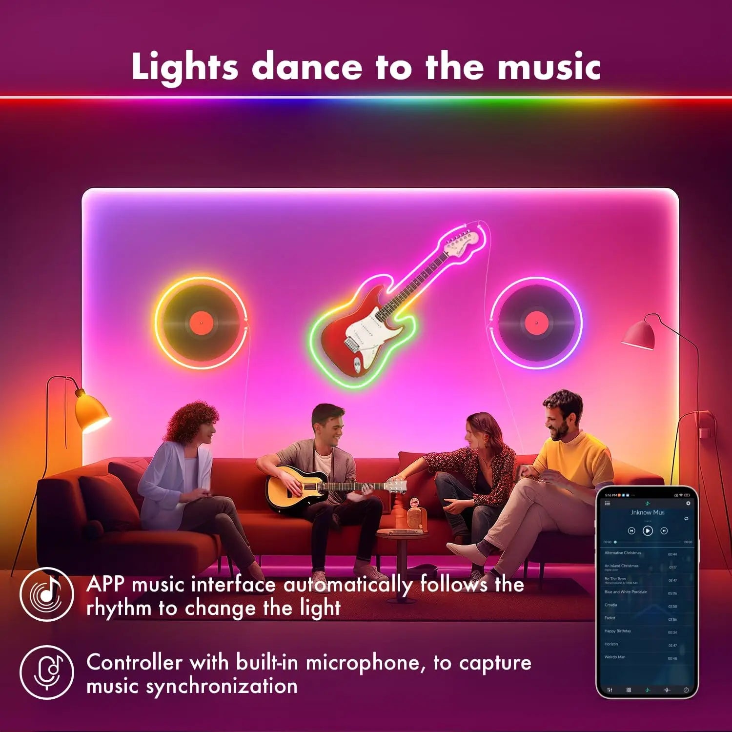 Tira Neón RGB Mexllex 30m/40m | Sincronización Musical | App y Control Remoto | Impermeable | Interior y Exterior - Firu Total Sales