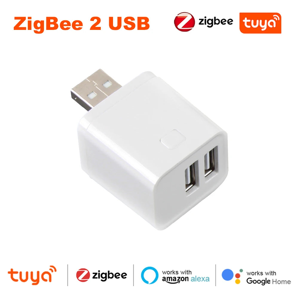 Work With Tuya WiFi/Zigbee Smart Micro 1 2 3 USB Adaptor Switch 5V Mini USB Power Adaptor Plug for Alexa Google Yandex Alice