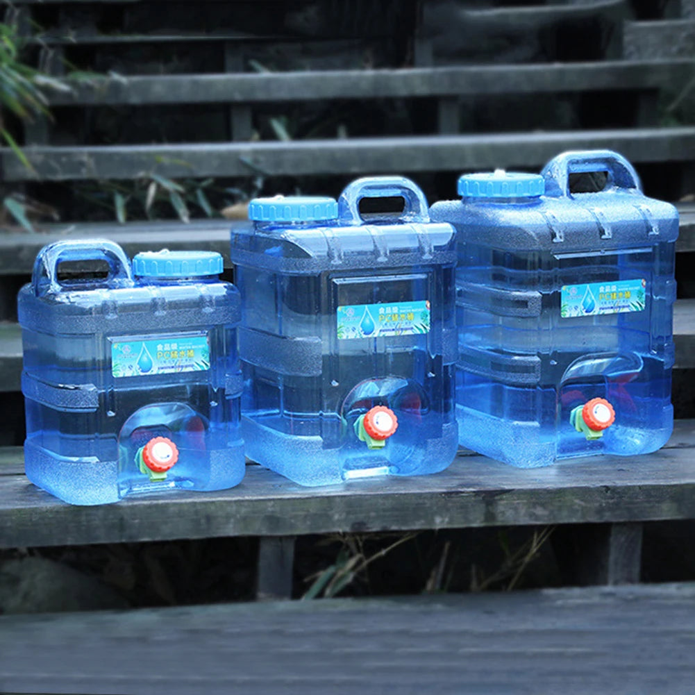 5/8/10//12L Drinking Water Jug with Spigot Multifunction Camping Water Tank Water Storage Container for Hiking Self-Driving Tour