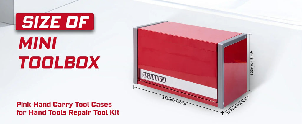 Geinxurn Professional Tool Set, 4-Drawer Red Tool Chest, High-Strength Socket Kit for Auto and Home Maintenance