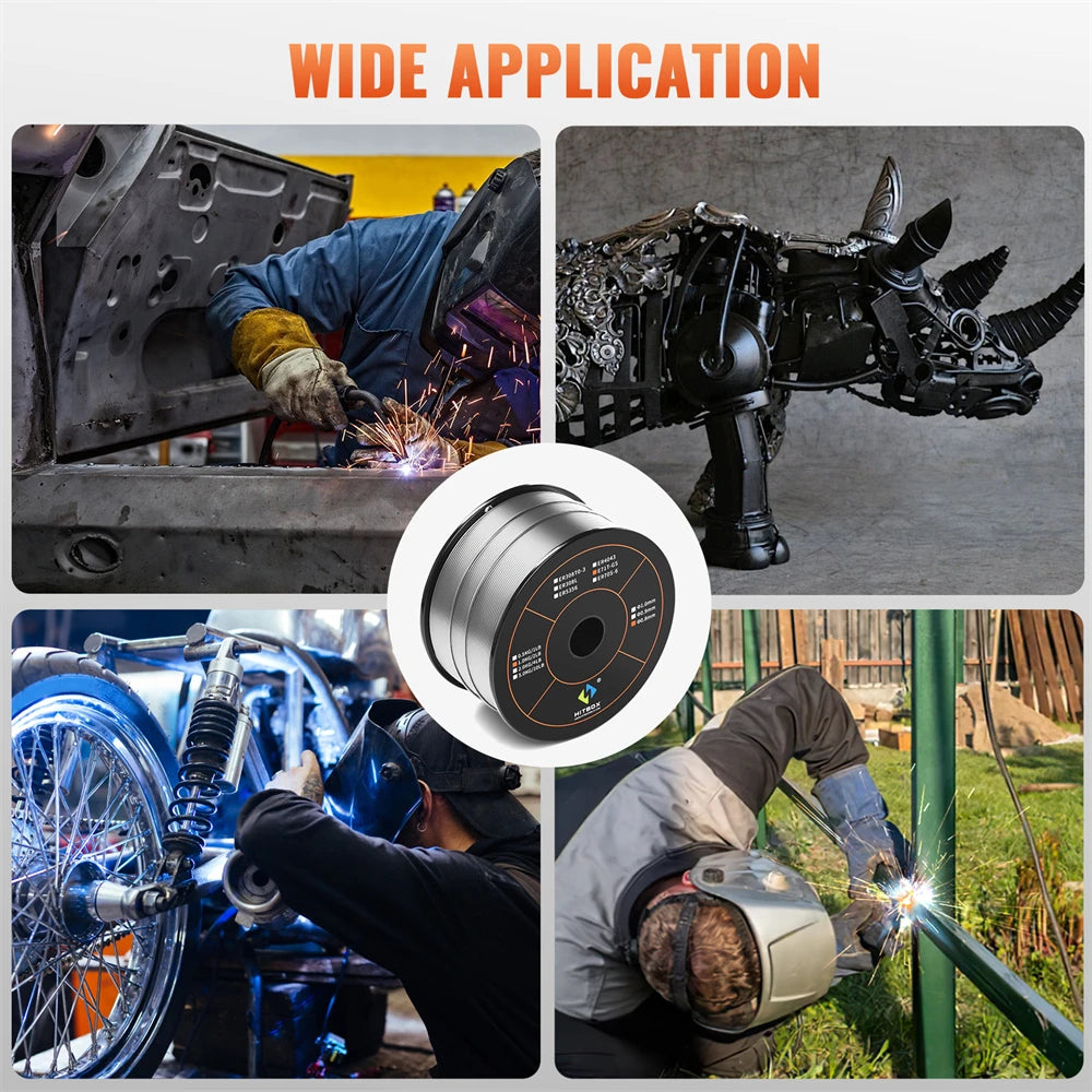 HITBOX 0.8mm 1KG Mig Welding Flux Cored Wire Gasless Wires Iron Welding Carbon Steel MIG Welder Accessories For Soldering