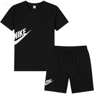 2026 Men's Summer T-shirt and Shorts Set, Men's Breathable Sportswear Set, Casual and Fashionable Short-sleeved T-shirt Set