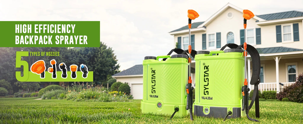 4 Gallon Battery Powered Backpack Sprayer 16L Agriculture Spray 100 PSI 5 Nozzles Electric Graden Sprayer