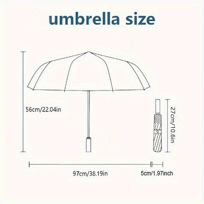 Underwater Paradise Umbrella - Automatic Open/Close, Compact 3-Fold Travel Umbrella with Marine Life Design (Starfish, Tropica